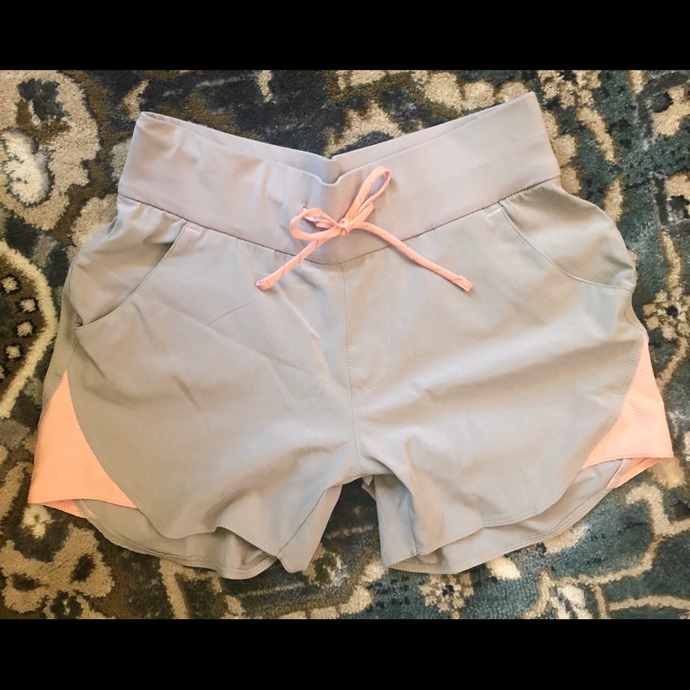 Columbia Hiking or Running Shorts, gray and peach